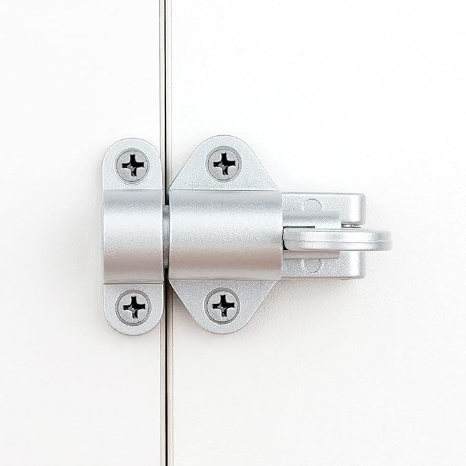 2 Packs Self-Closing Latches，Silver Gray Spring Door Lock，Resilient Bolt Latch - Image 4