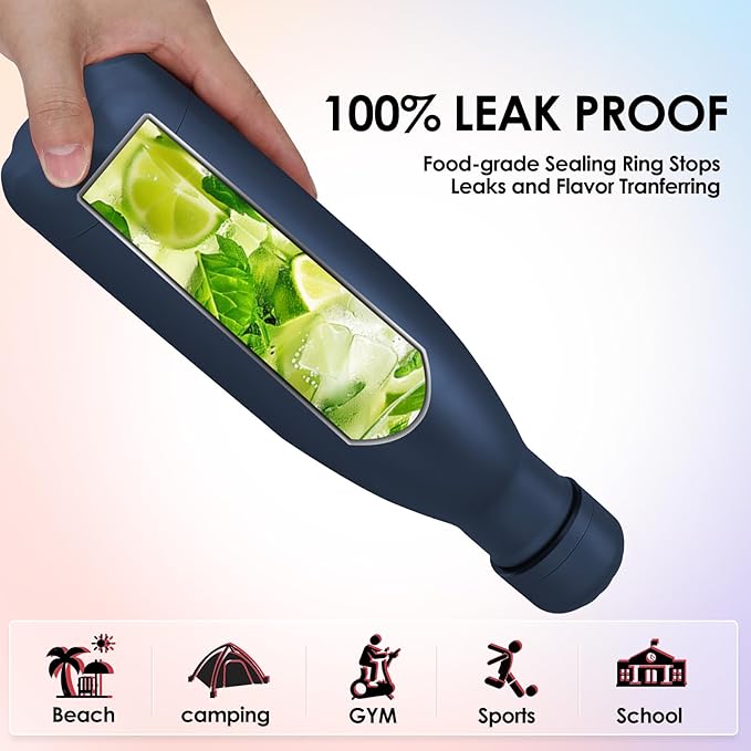 17oz Cola-Bottle Shaped Stainless Steel Leak-proof Water Bottle, Double Wall - Image 4