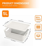 Plastic Storage Baskets With Lid, Storage Bins - Image 2