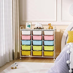 15 Drawers Rolling Cart With Wheels, Plastic Storage Drawer With Metal Frame - Image 2