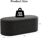Storage Ottoman Bench, Upholstered Fabric Storages Benches End of Bed Stool - Image 2