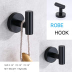 TASTOS Matte Black Bathroom Towel Coat Hook Stainless Steel, 2 Pack Robe - Image 2
