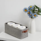 DULLEMELO Soft Cotton Fabric Bathroom Storage Baskets 2 Pack Fabric Shelf - Image 6