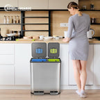 Simpli-Magic 18.5 Gallon Dual Compartment Step Trash Can – Kitchen Garbage Can - Image 8