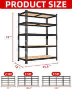 PrimeZone 35.5" x 12" x 72" Heavy Duty Storage Shelves - Image 3