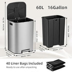 KUK 16 Gallon Kitchen Trash Can - Image 3