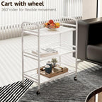 HDANI 3 Tier Metal Rolling Heavy Cart Supports 40 Lbs Per Tier, Rolling Cart - Image 2