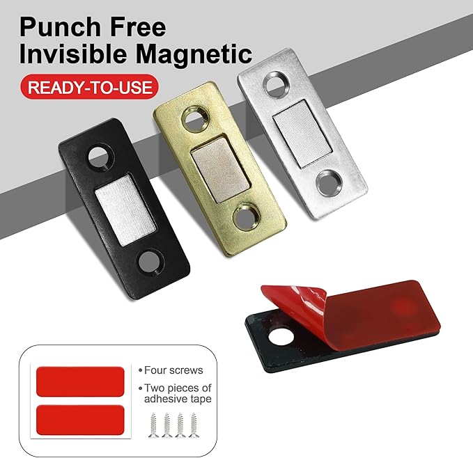 Cabinet Magnetic Catch, 20 Pack Black Ultra Thin Magnetic Cabinet Door Catch - Image 7