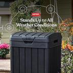 Keter Baltimore Resin 38 Gallon Outdoor Kitchen Trash Can - Image 3