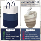 Woven Laundry Basket for Clothes, 65 L Large Rectangle Laundry Hampers - Image 5