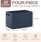 OIAHOMY 4 Pack Storage Baskets for Organizing, Cube Storage Bins for Shelves - Image 2