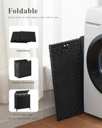 Laundry Hamper with Lid 132 L, Clothes Hamper with Lid, Handwoven Rattan - Image 7