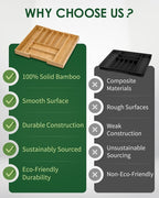Premium Bamboo Expandable Drawer Organizer, 7-9 Slots Adjustable Kitchen Drawer - Image 5