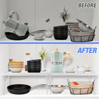 NiHome 4-Pack Stackable Plastic Kitchen Storage Shelf Foldable Rack - Image 3