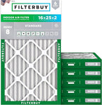 Filterbuy 16x25x2 Air Filter MERV 8 Dust Defense Replacement, Electrostatic by Filterbuy
