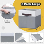 Criusia Large Storage Cubes -6 Set Closet Organizers Bins - Image 4