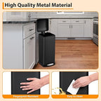 TrailBlaze 8Gallon / 30l Kitchen Trash Can, Stainless Steel Rectangular Pedal - Image 5