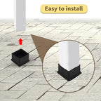 Flyshop Non-Slip Thick Rubber Leg Tips Floor Protectors Square Chair Leg Caps - Image 6