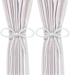 Magnetic Tiebacks for Curtains, 2 Pack Bow Pearl Curtain tiebacks Curtain by Aimery