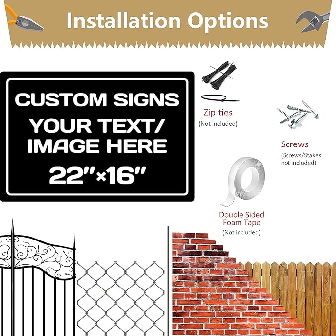 custom metal sign, Aluminum Weatherproof Metal Sign Multiple Sizes Custom - Image 4
