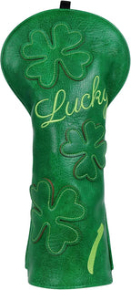 Golf Headcovers Golf Club Head Covers Four Leaf Clover Good Luck Charm by BigTeeth