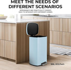 8 Gal Kitchen Trash Can, 30L Recycling or Garbage Bin, Brushed Stainless Steel - Image 8