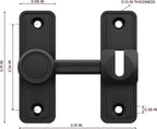 Barn Door Privacy Latch, 90°/180° Swing Slide Lock, Zinc-Alloy, Adhesive or - Image 2