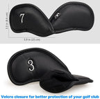 CRAFTSMAN GOLF 12pcs or 1pc Thick Synthetic Leather Golf Iron Head Covers Set - Image 6