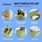 Folding Utility Cart Portable Rolling Crate Handcart Foldable Shopping Trolley - Image 5