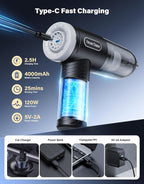 Car Vacuum Portable Cordless, 9000Pa Handheld Vacuum Mini Vacuum Cleaner High - Image 3