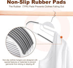 HOUSE DAY White Plastic Hangers 50 Pack, Slim Space Saving, Non Slip Hangers - Image 6