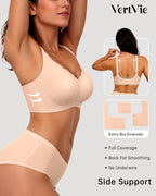 Vertvie Womens Seamless Bras No Underwire Supportive Wireless Push Up Full - Image 3