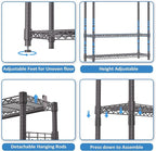IZEUK 3 Tier Heavy Duty Garment Rack Wire Clothes Rack - Image 3