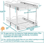 OCG 2 Tier Pull Out Cabinet Organizer, Pull Out Drawers - Image 2