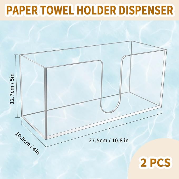 4Pack Acrylic Countertop Paper Towel Holder, Paper Towel Dispenser - Image 2