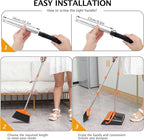 Broom and Dustpan Set with Long Handle, Light Weight Stainless Steel Poles - Image 6