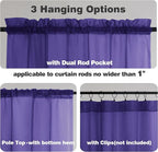 Chyhomenyc Purple Sheer Curtains 45 Inch Long 2 Panels, Light Filtering Rod - Image 3