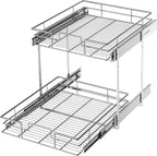 LOVMOR 2 Tier Individual Pull Out Cabinet Organizer 15½" W x 21½" D, Slide Out by LOVMOR