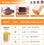 Ezprotekt 8 Pcs Extra Large Square Chair Leg Floor Protectors, Silicone Felt - Image 2