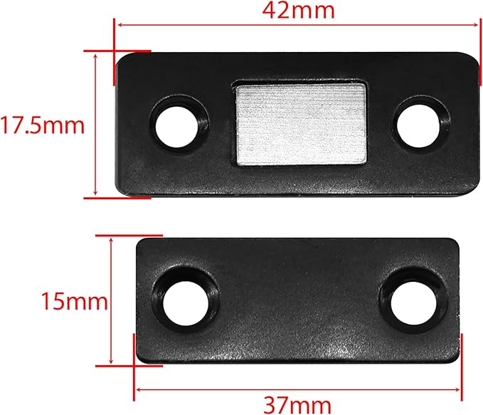 Cabinet Magnetic Catch, 6 Pack Black Ultra Thin Magnetic Cabinet Door Catch - Image 3