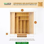 Expandable Bamboo Drawer Organizer – Large 20"x16.9" Size - Image 3