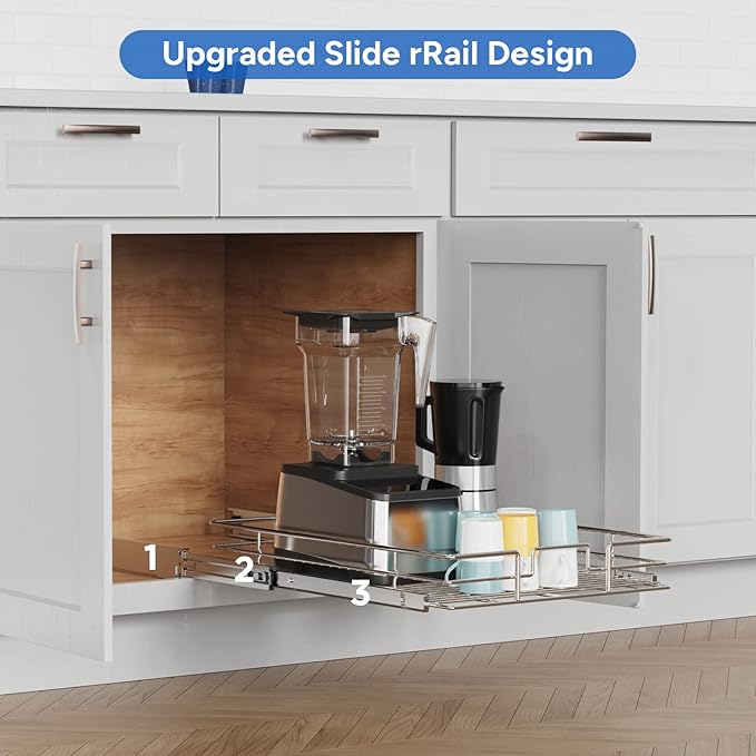ROOMTEC Pull Out Cabinet Organizer, Cabinet Pull Out Shelves 20" W x 21" D - Image 5