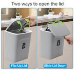 Compost Bin for Kitchen -2.4 Gallons/9L Trash Can for Under Sink, Hanging Small - Image 4