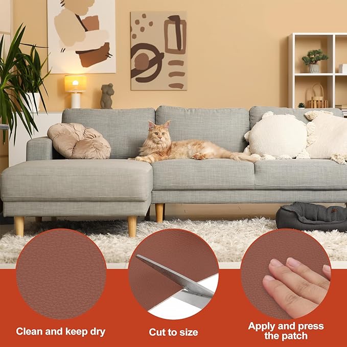 PATIKIL Leather Patches Tape for Furniture, 3.2 x 61 Inch Self Adhesive Vinyl - Image 3