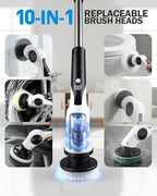 Electric Spin Scrubber with 10 Replaceable Brush Heads, IPX7 Waterproof Shower - Image 6