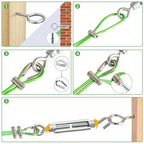 Turnbuckles for Cables Wire, 1/8" X 100Ft Green PVC Coated Wire Rope Kit - Image 5