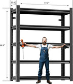 3 Pieces Garage Shelving, Heavy Duty Sturdy Steel Thickened Metal Shelves - Image 2