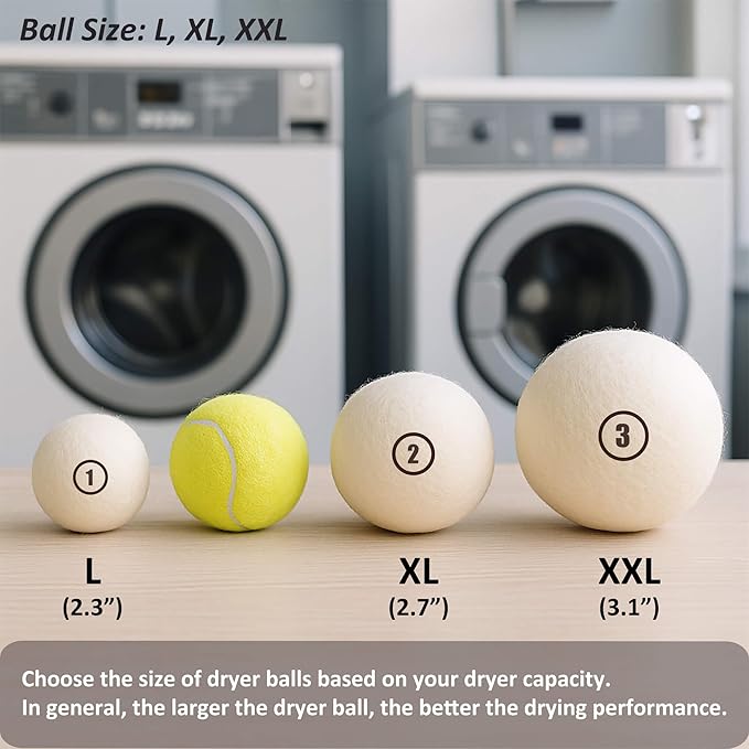 Sheep Wool Dryer Balls 4 Pack XL Premium Natural Fabric Softener, Reusable - Image 2