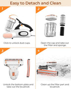 JIGOO Bed Vacuum Cleaner with Dust Sensor, Mattress Vacuum Cleaner with UV & - Image 6