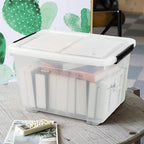Bringer 4-Pack 30 L Clear Plastic Storage Box, Large Wheeled Storage Bin - Image 5